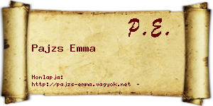 Pajzs Emma névjegykártya